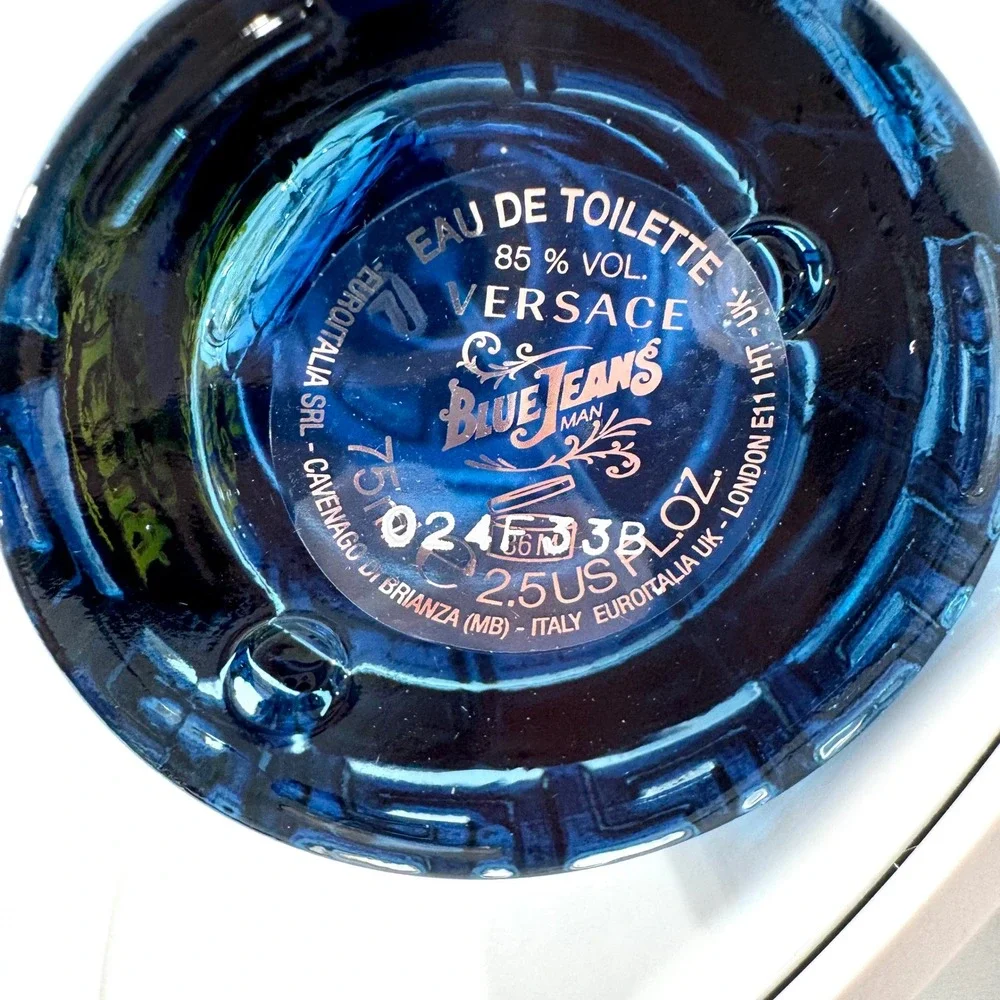 Versace Blue Jeans Man Eau de Toilette 75ml 2.5oz Natural Spray with Tin New